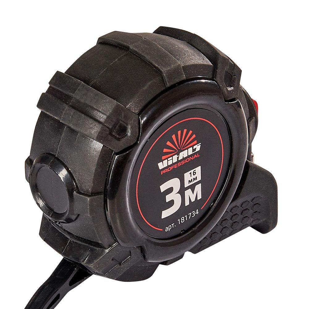 Рулетка 3 м × 16 мм автостоп Vitals Professional 181734