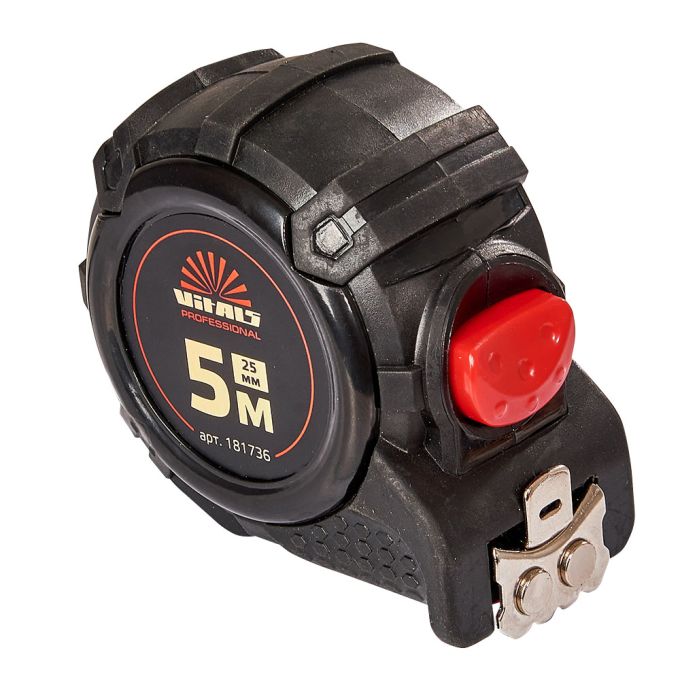 Рулетка 5м×25мм автостоп Vitals Professional 181736