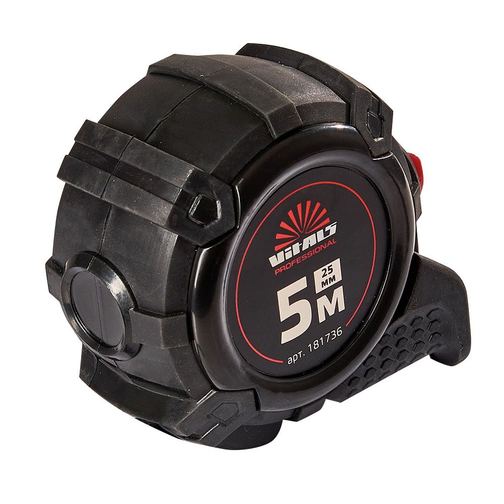 Рулетка 5м×25мм автостоп Vitals Professional 181736