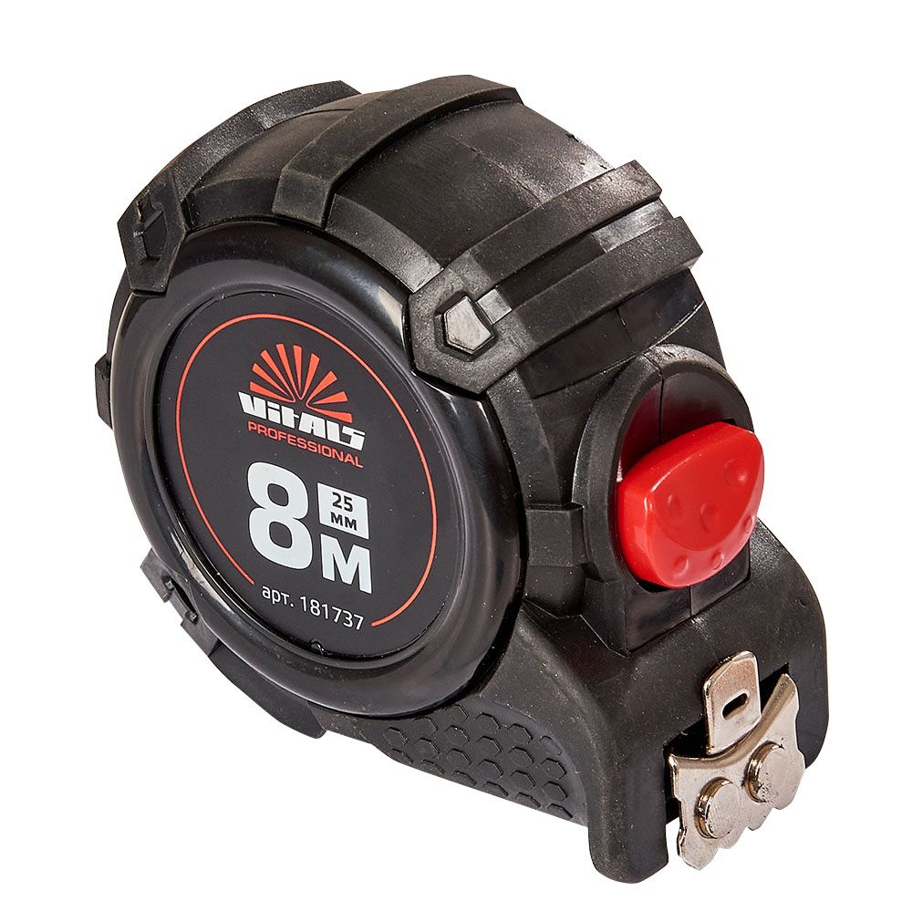 Рулетка 8 м×25 мм автостоп Vitals Professional 181737