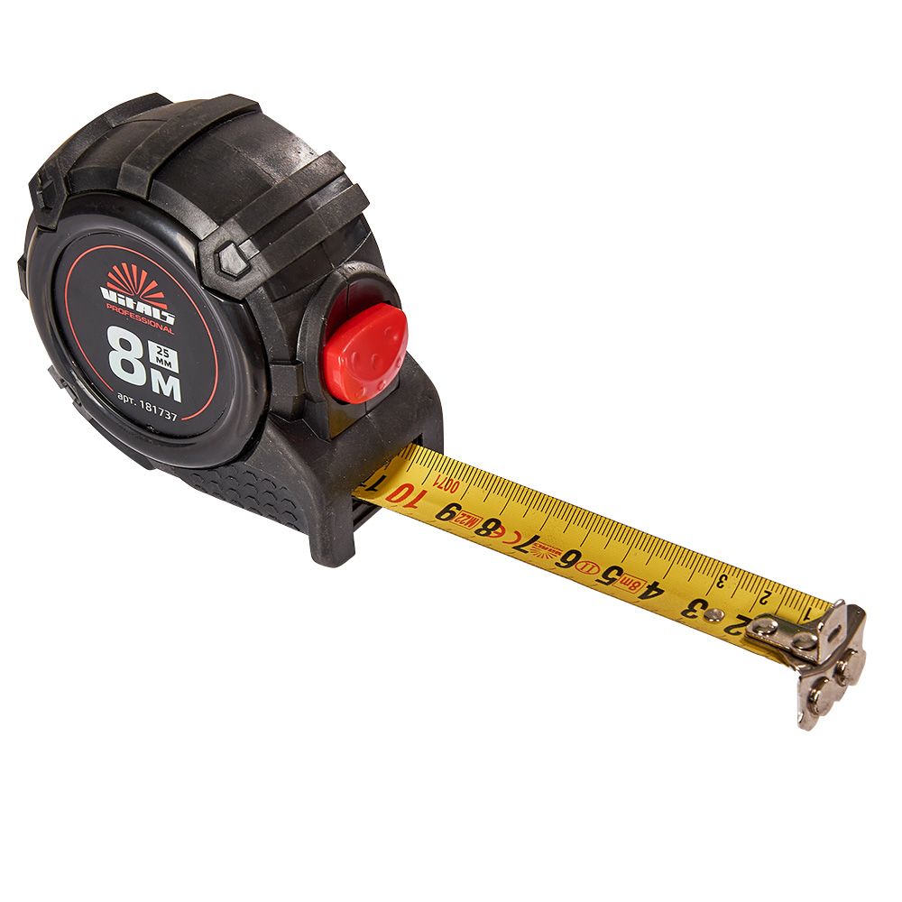 Рулетка 8 м×25 мм автостоп Vitals Professional 181737