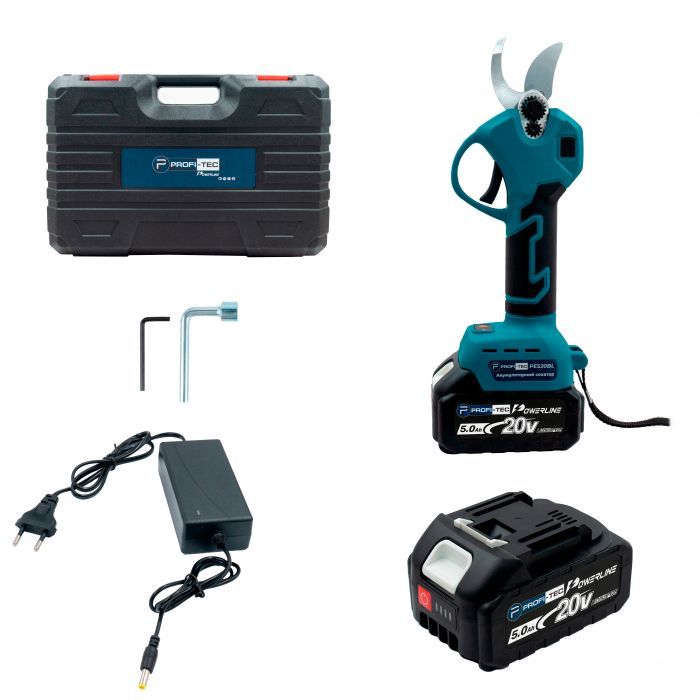 Секатор акумуляторний PROFI-TEC PES20BL POWERLine 2.0 Аг 2шт
