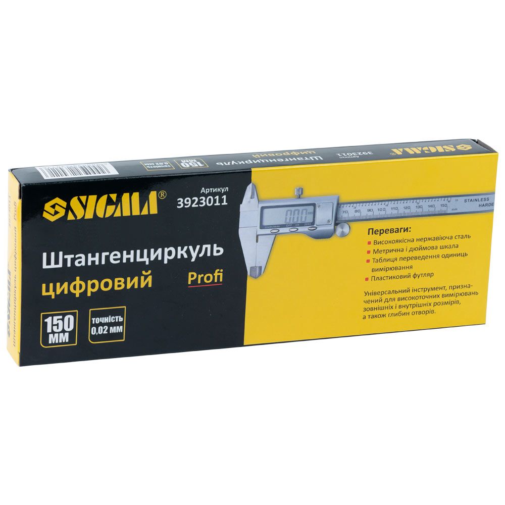 Штангенциркуль електронний Profi 150мм SIGMA 3923011