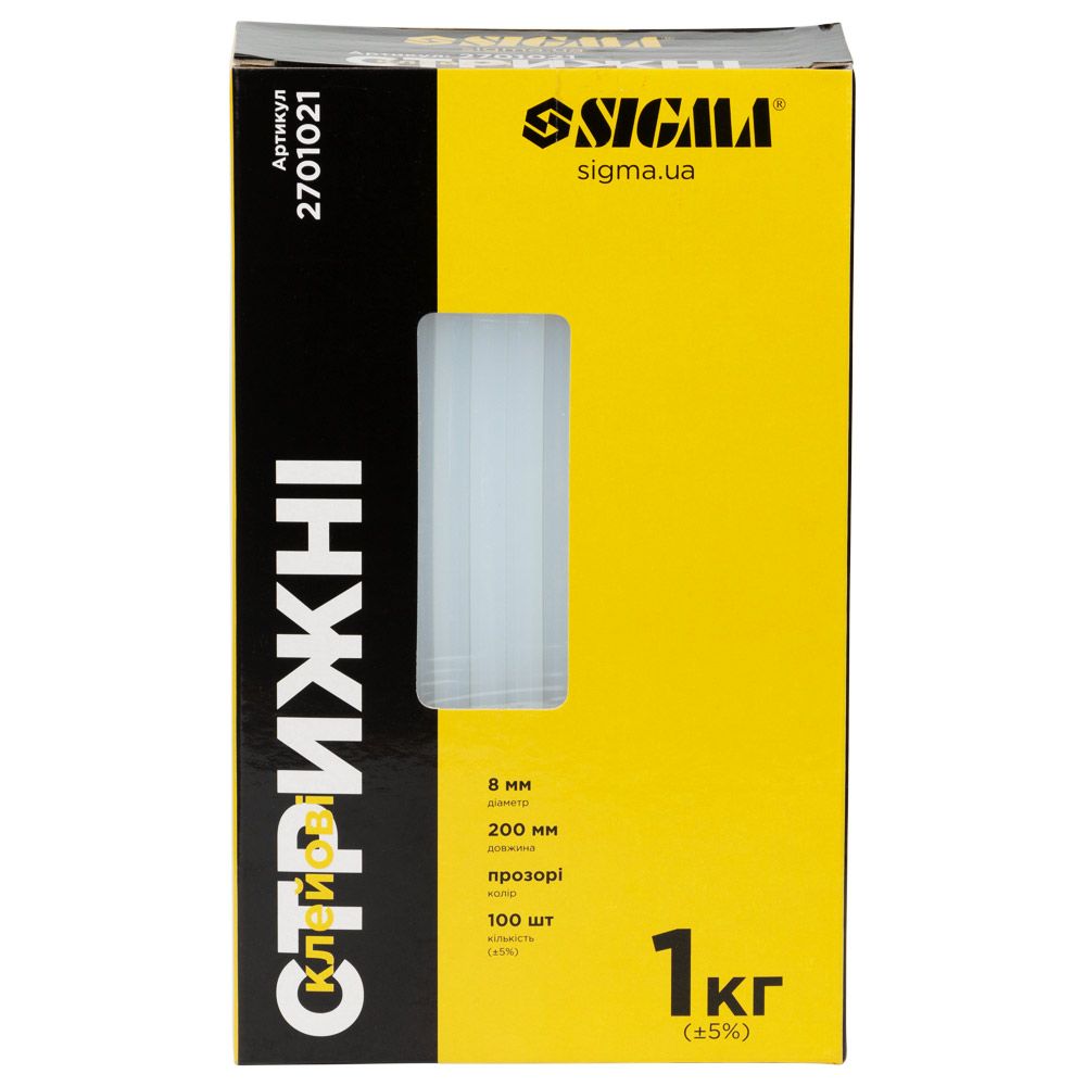 Стрижні клейові Ø8×200мм 1кг SIGMA 2701021
