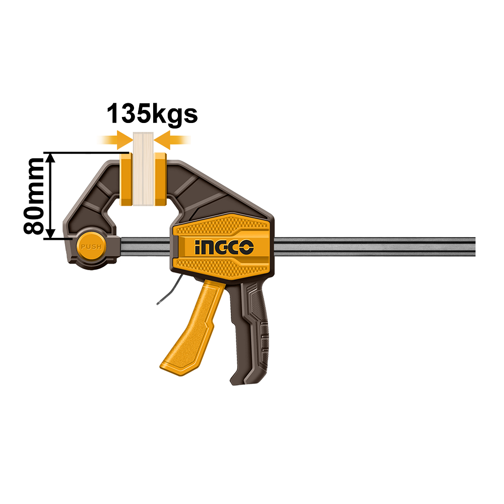 Струбцина швидкозатискна 80×450 мм INGCO INDUSTRIAL HQBC18801