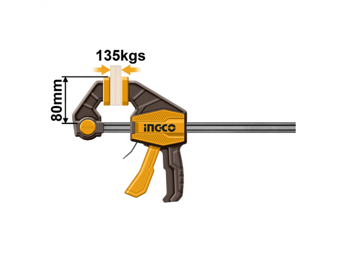 Струбцина швидкозатискна 80×900 мм INGCO INDUSTRIAL HQBC36803
