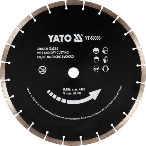Алмазный диск по бетону YATO YT-60003